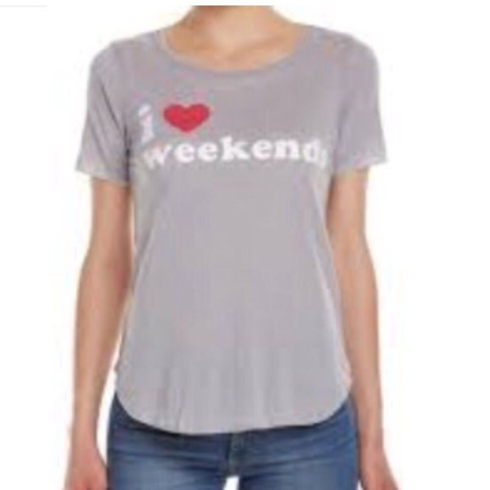 Chaser I Love Weekends Burnout T-shirt Sz S